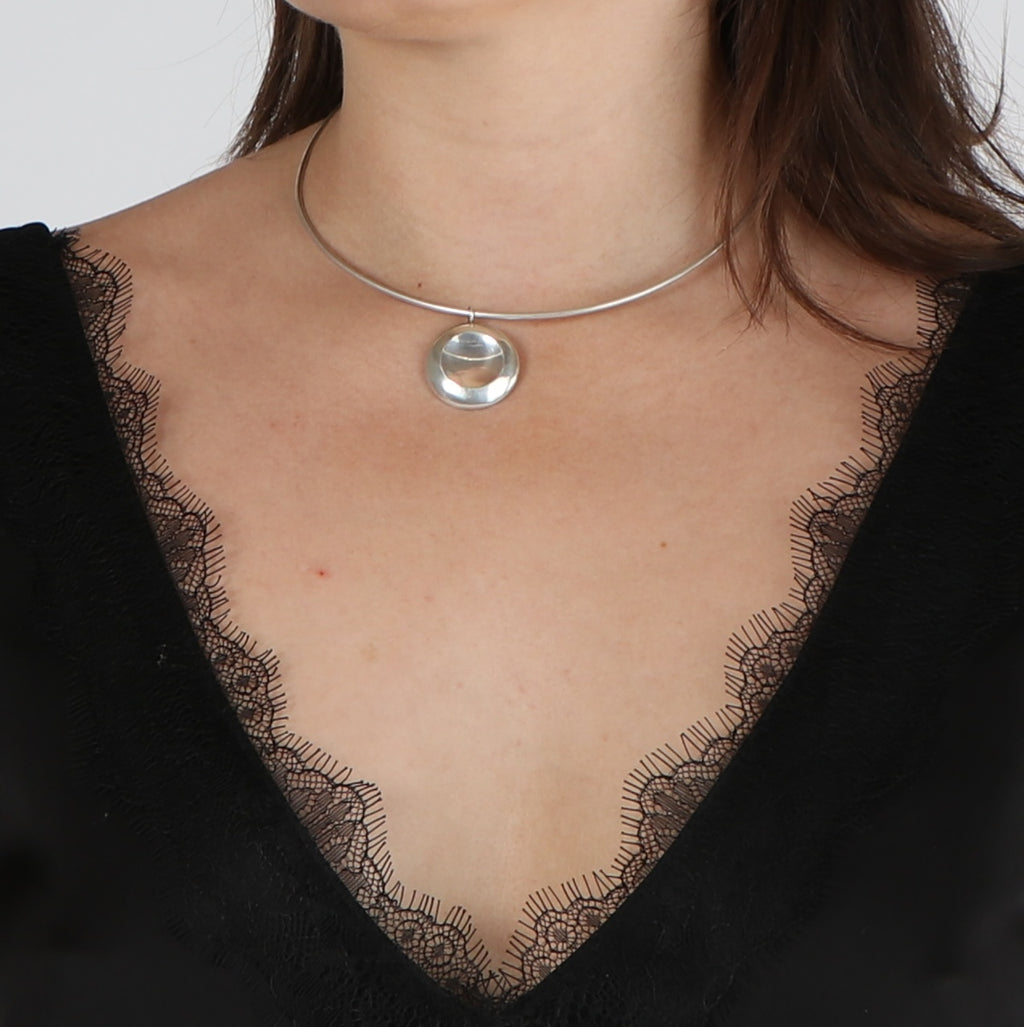 silver coin neck cuff
