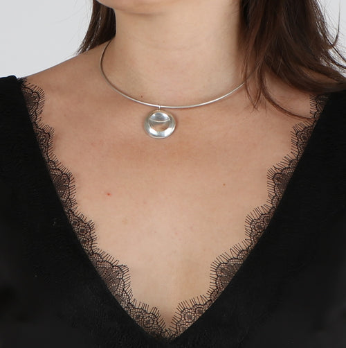 silver coin neck cuff