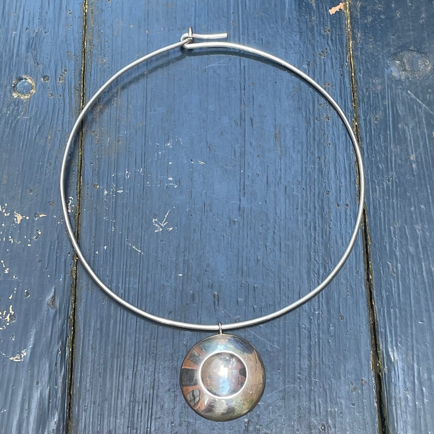 silver coin neck cuff