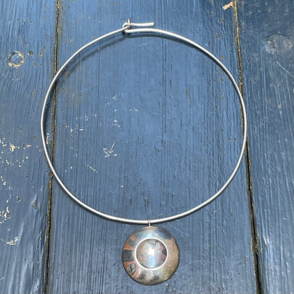 silver coin neck cuff