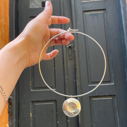 silver coin neck cuff