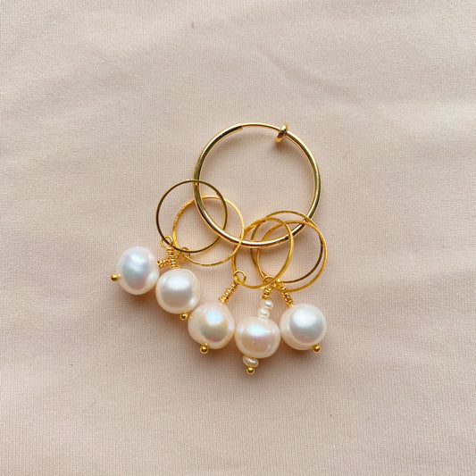 Stitch markers freshwater pearls